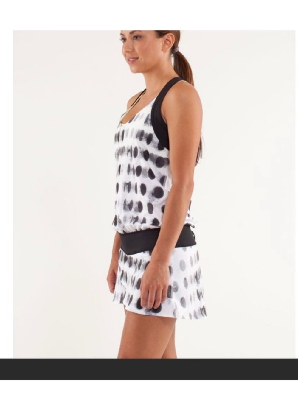 Lululemon Run For Your Money Jumper Romper with White Black Seaside Dot Size 6 - Picture 2 of 8